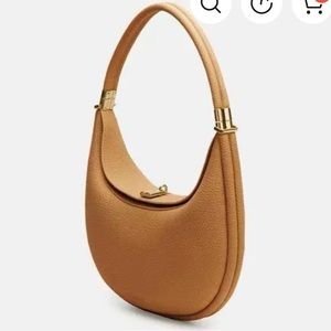 Brown Leather Crescent Moon Bag